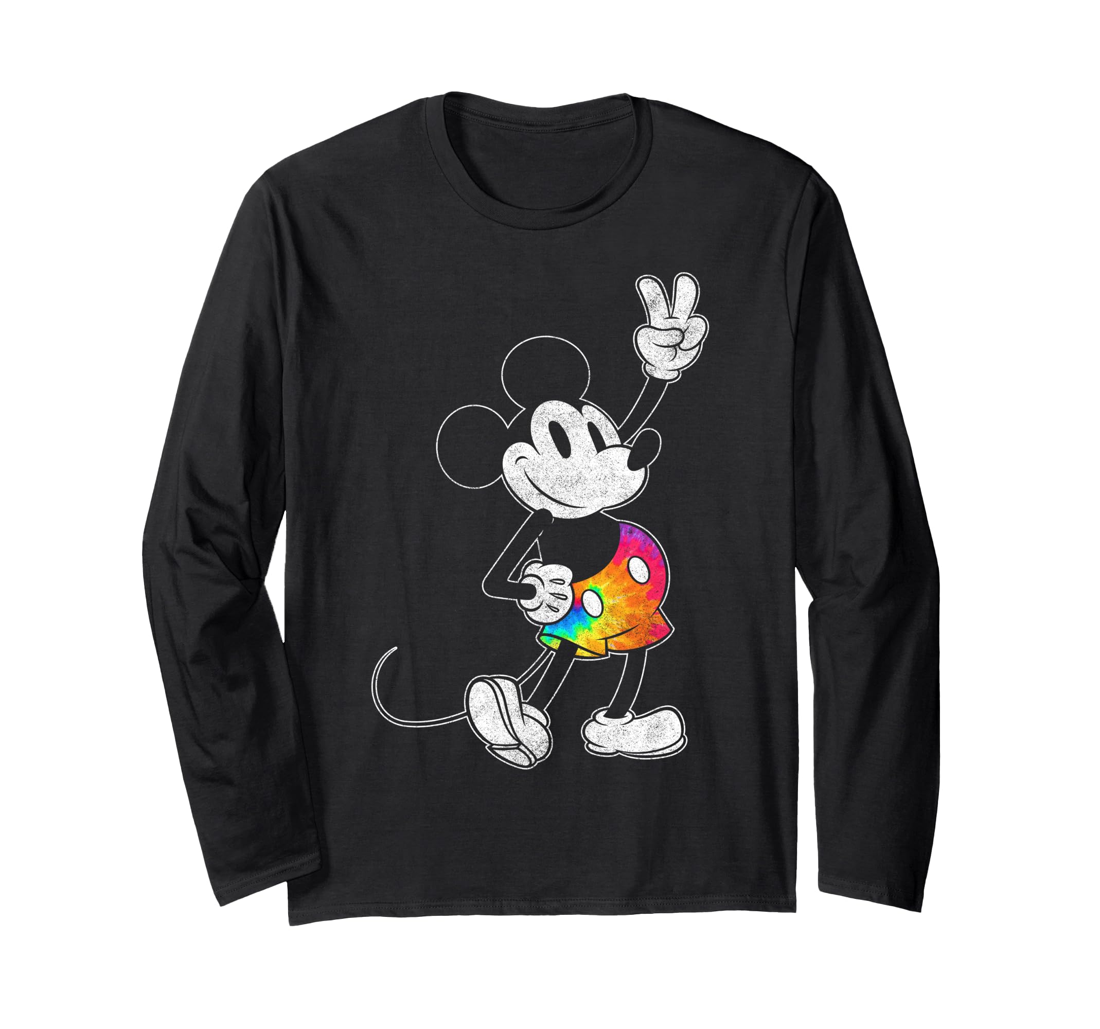 

Disney Mickey Friends Rainbow Mickey Shorts & Tie-Dye Long-Sleeve T-Shirt чёрный
