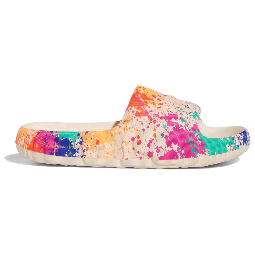 Adidas Adilette 22 Slide Sand Strata Paint Splatter Unisex Sneakers Cream Semi-Solar-Yellow IF1439