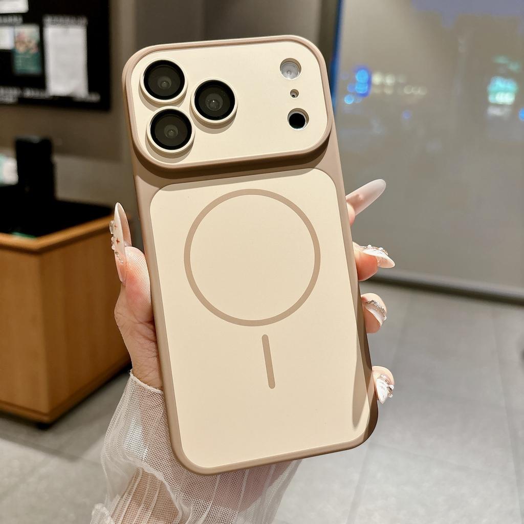Applicable to iPhone17PROMAX mobile phone case two-color matte skin-sensitive magnetic attraction Apple 18 with lens film anti-drop 16