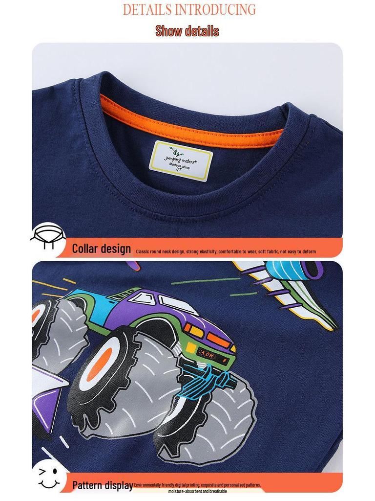 2026 Spring/Summer Boys' Cartoon T-Shirts - New European & American Styles, Round Neck, Short Sleeve