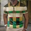 Independent Station Summer Men's Polo Shirt Button Plaid Pattern Printing Geometric Pattern D Digital Printing Trend