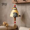 Outdoor Courtyard Accessories Bird Wind Chime with Bell, Hand-Painted Resin Hanging Decoration Bell Decor for Garden Patio Porch, Yard Art Window
