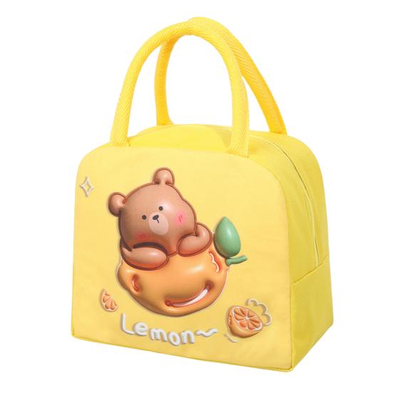 Torba bento zapinana na zamek wzmocniony uchwyt o dużej pojemności Cute Cartoon termiczna torba na lunch utrzymuje świeżość żywności przez wiele godzin