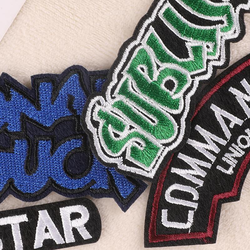 Embroidery label  badge English letter chest badge hat badge clothing accessories patch sticker embroidery sticker cloth sticker