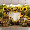 Multi Functional Sunflower and Rose Garden Photography Background - Home Decoration, Birthday, and Other Occasions