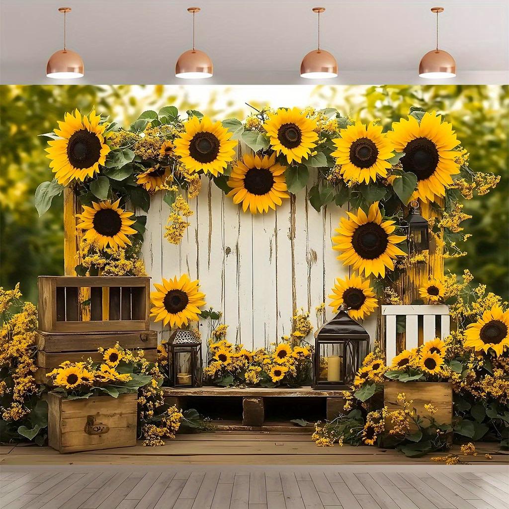 Multi Functional Sunflower and Rose Garden Photography Background - Home Decoration, Birthday, and Other Occasions