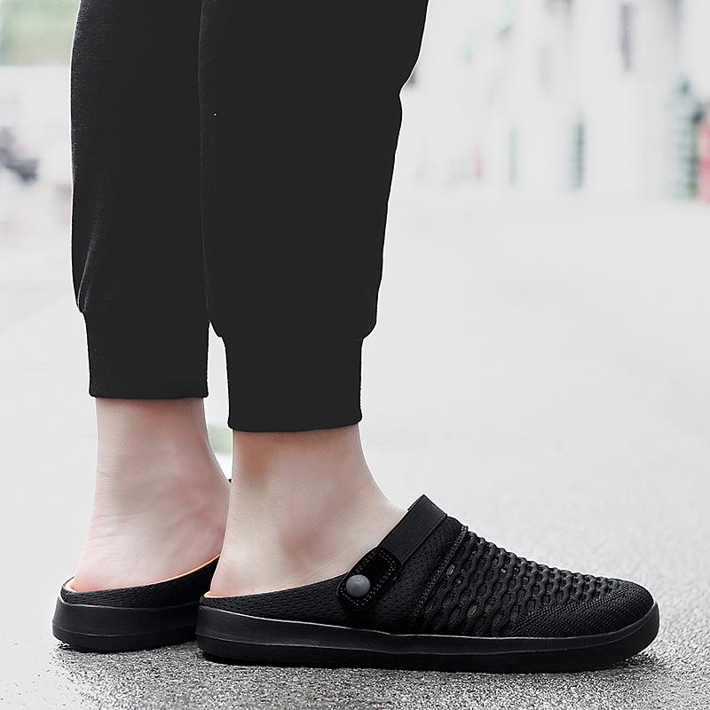 Men's Backless Walking Mule Summer Slip-on Closed Toe Loafer Casual Slide Slipper Traveltime Mule for Men