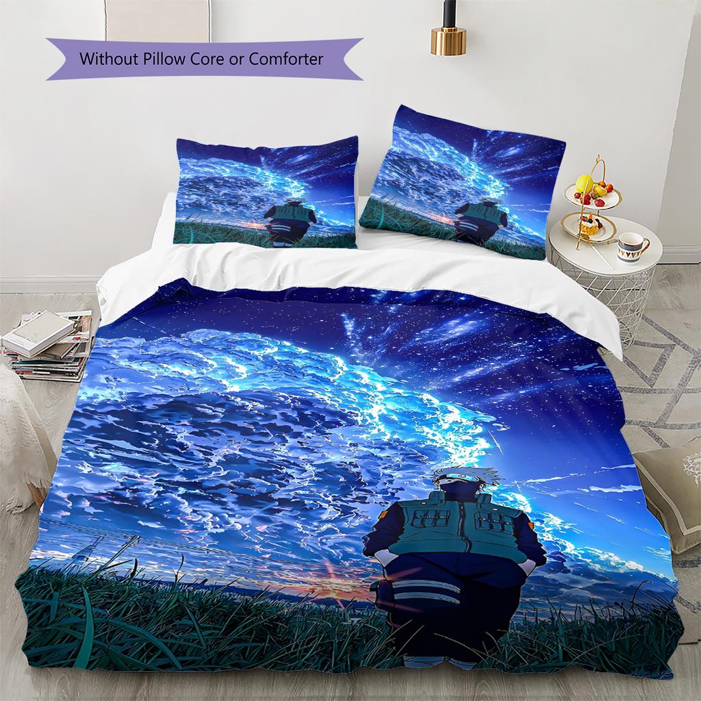 Cartoon Pattern Bedding Quilt Set Quilt Cover Pillowcase Home Decoration Birthday Gift (1 * Duvet Cover + 2 * Pillowcase, Without Core)