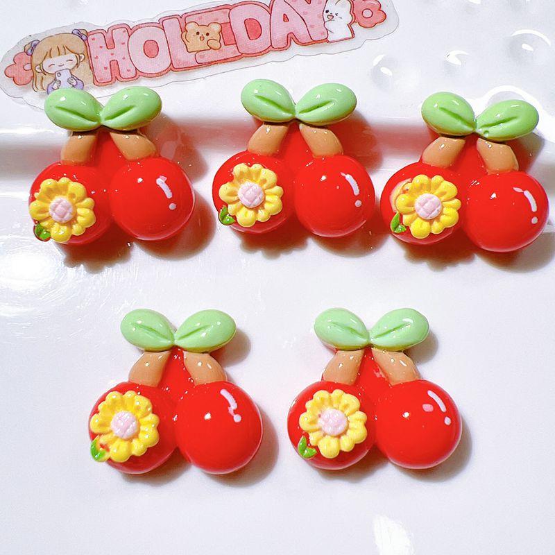 10Pcs New Cute Watermelon, Strawberry, Grape, Cherry Fruit Flat Back Resin Scrapbooking DIY Jewelry Craft Decoration Accessorie