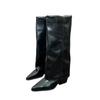 Knee-high Square Heel Modern Boots Spring/autumn Slip-on Female Shoes on Sale 2024 New Pointed Toe High Heel Women's Boots