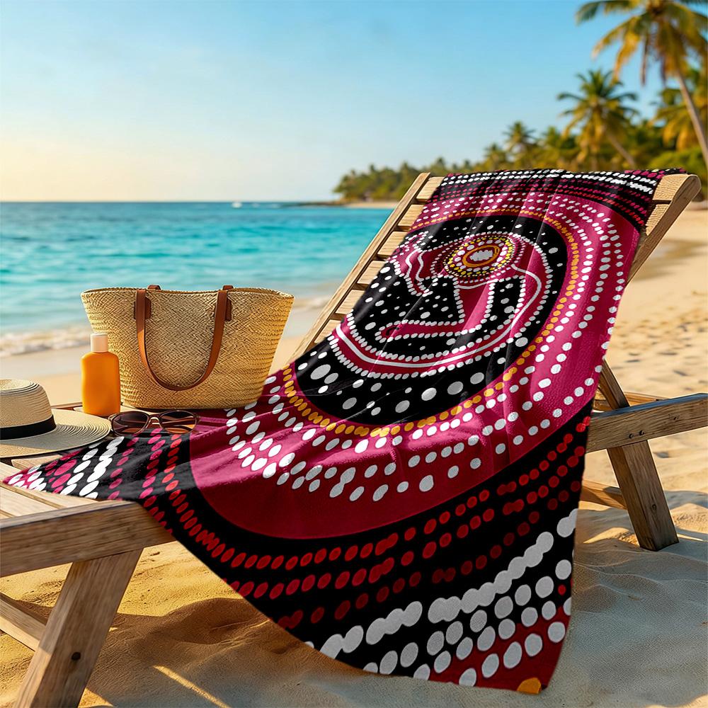 Australian Aboriginal Style Beach Towel Quick-Dry Soft Microfiber Comfortable Lightweight