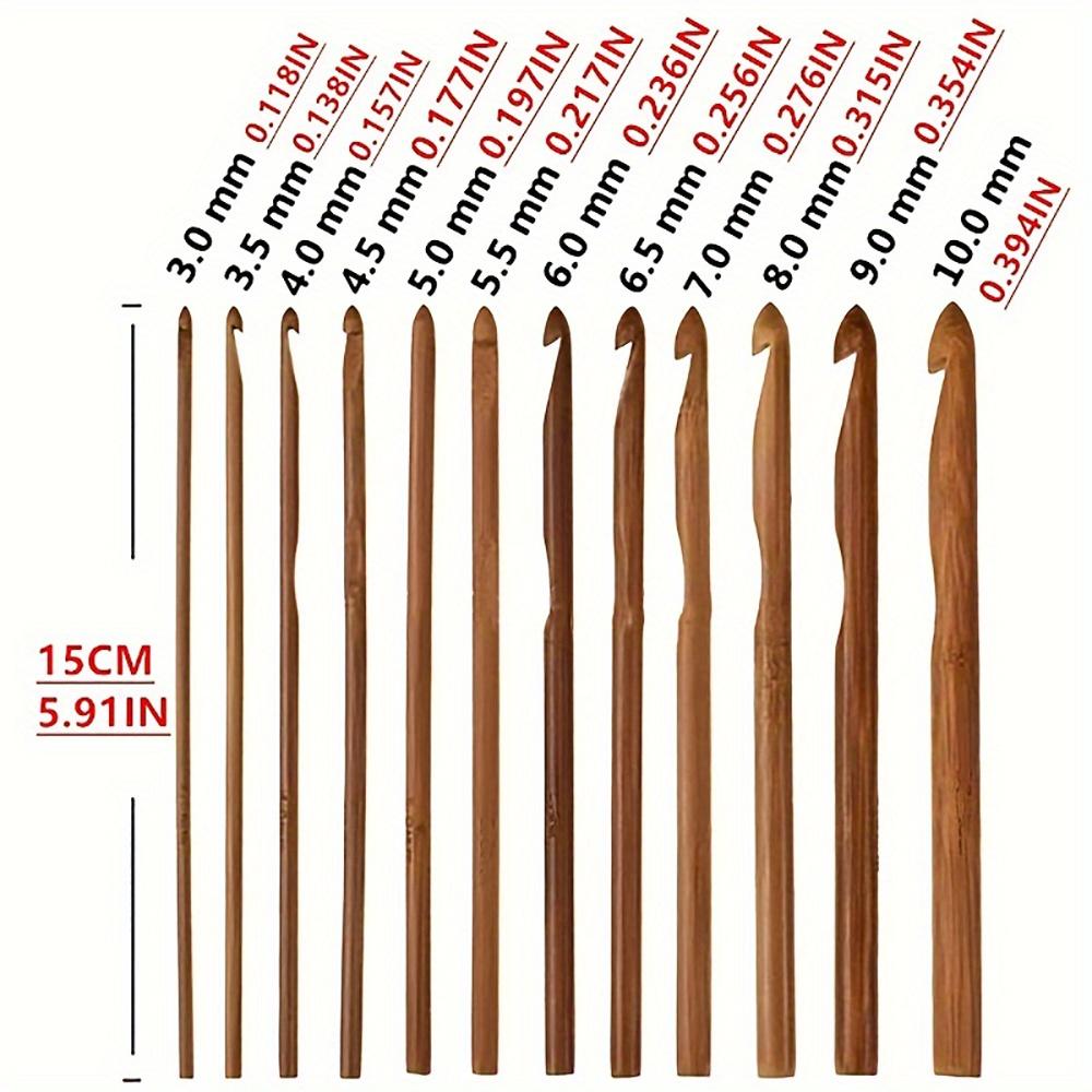12 kusů háčkovacích háčků s bambusovou rukojetí, háčkovací nástroje, řemesla, 3 mm-10 mm