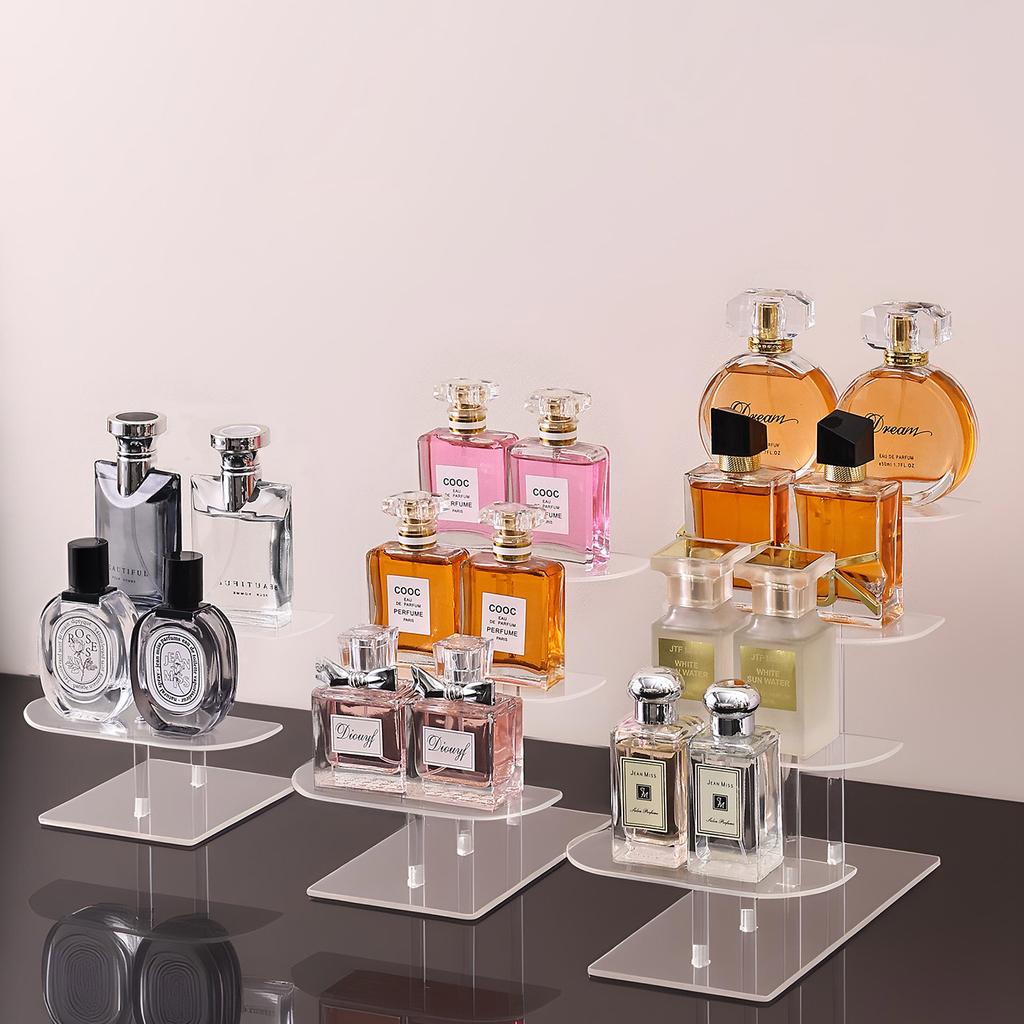 1pc Desktop 2-4 Layer Display Shelf Stepped Acrylic Transparent Storage Rack Is Suitable for Perfume Hand Doll Organizer