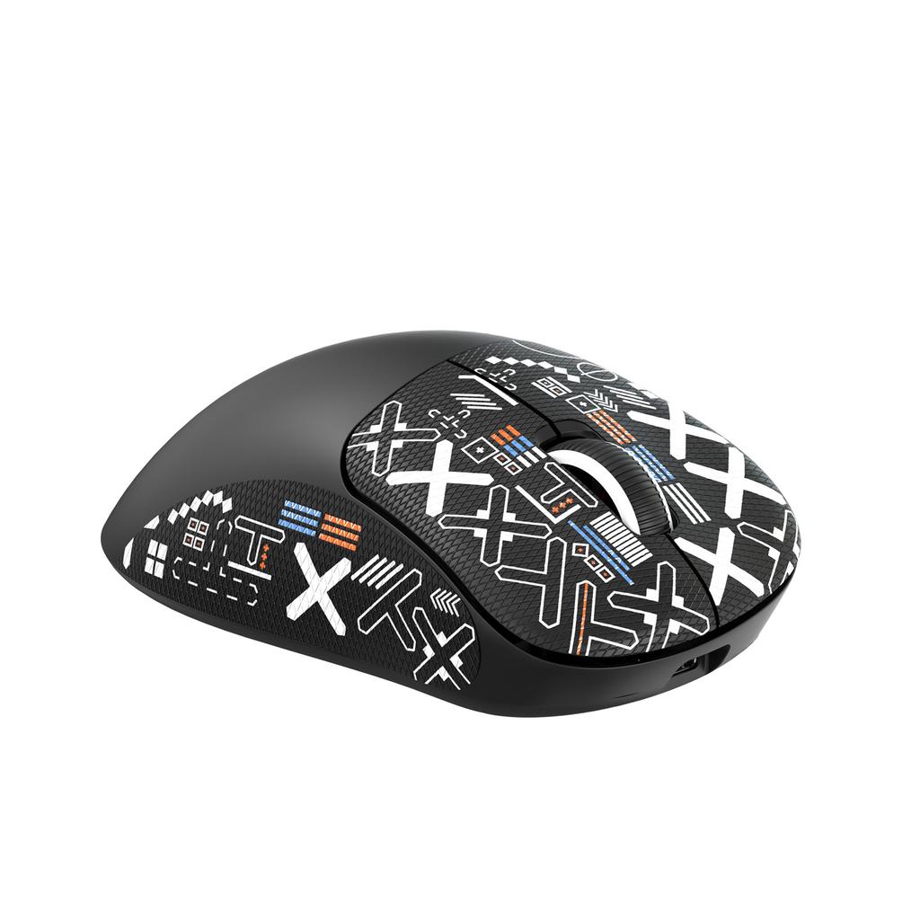 Three Mode Gaming Mouse Wired 2.4G BT5.3 10000 DPI Wireless Gaming Mouse with Mouse Sticker Black