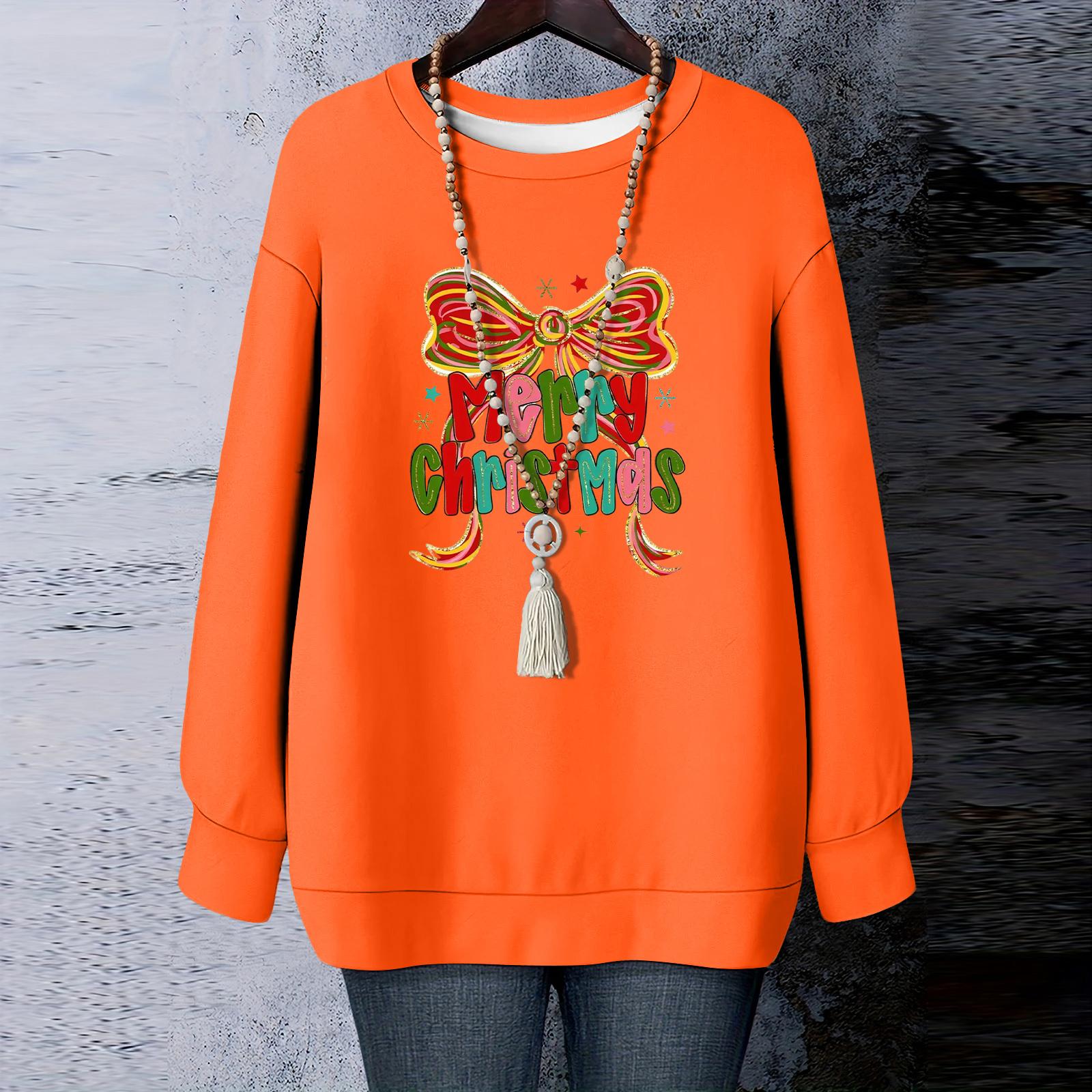 

Женская рождественская футболка с круглым вырезом и длинными рукавами S киноварь