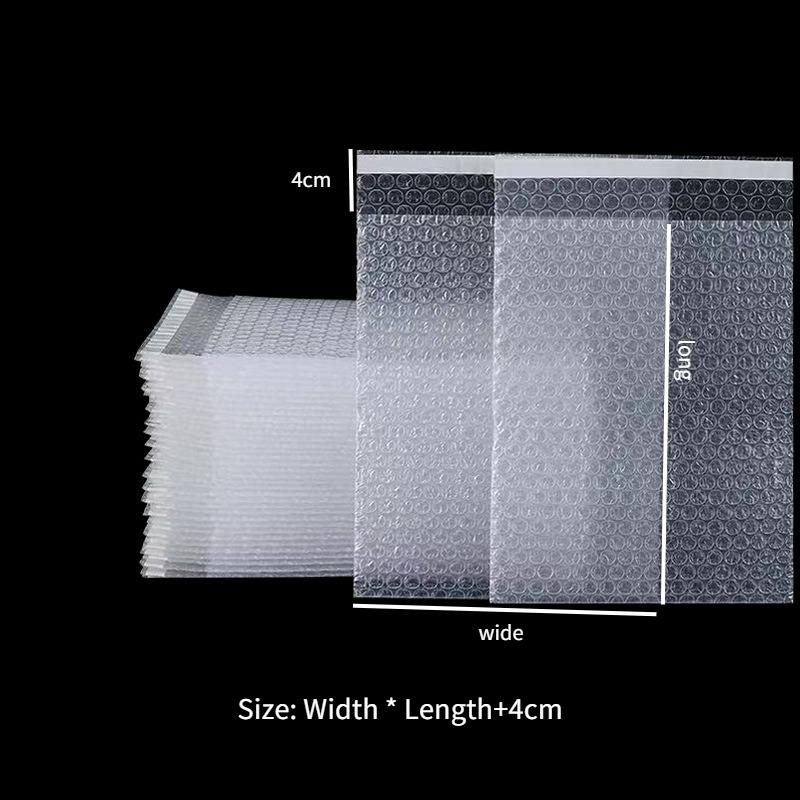 

Clear Double-layer Thicken Bubble Bags Packaging Self-adhesive Express Delivery Transportation Shockproof Plastic Bag 200pcs Fragile Protection Pouch 5*6+4cm 200pcs