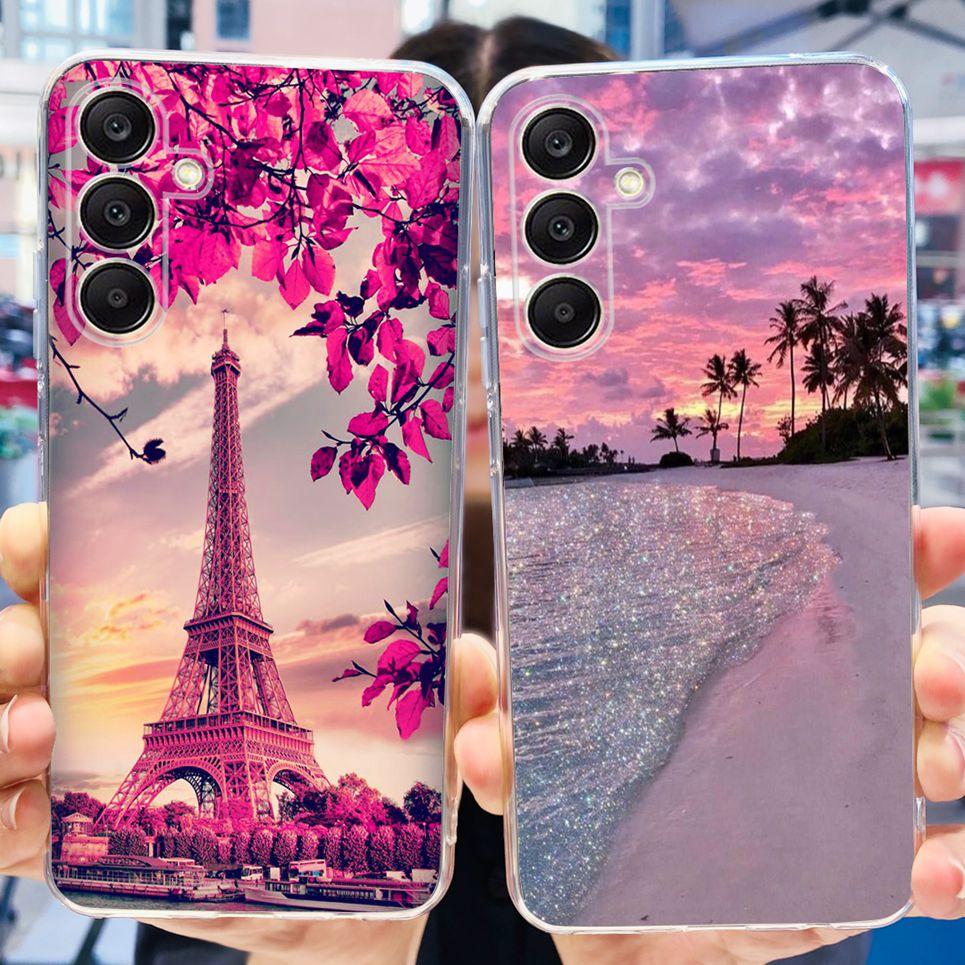 For Samsung Galaxy A25 5G 2023 Case Samsung A15 5G A35 A555G Transparent Soft TPU Etui With Fashion Pattern Galaxy A15 4G Cover
