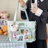 New Fashion Sweet Ita Bag Lolita Girl Transparent Shoulder Bag Women Large Capacity Ribbon Bow Tote Bag Cute DIY Display Handbag