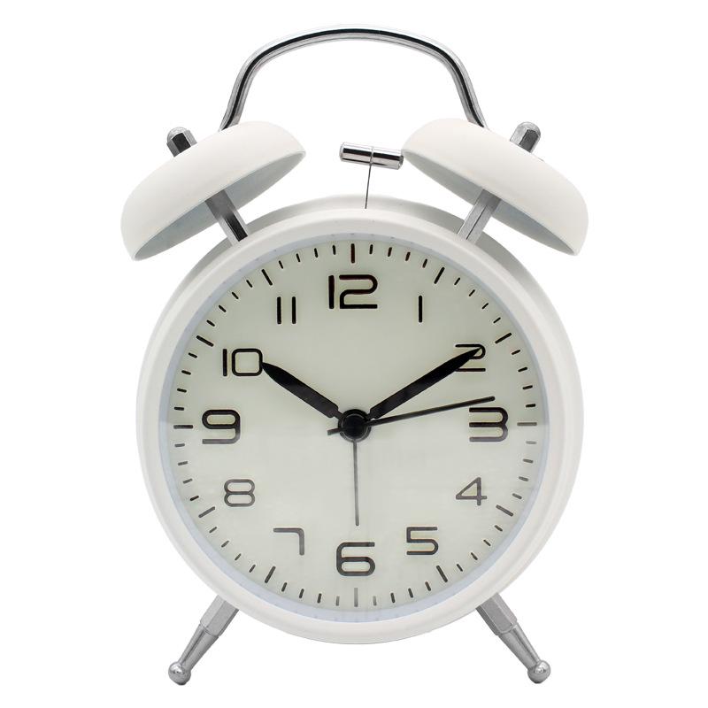 

4-Inch 3D Clock Face Super Loud Alarm, Ideal for Junior High Students, Silent Bedside Clock 4-inch Bell белый