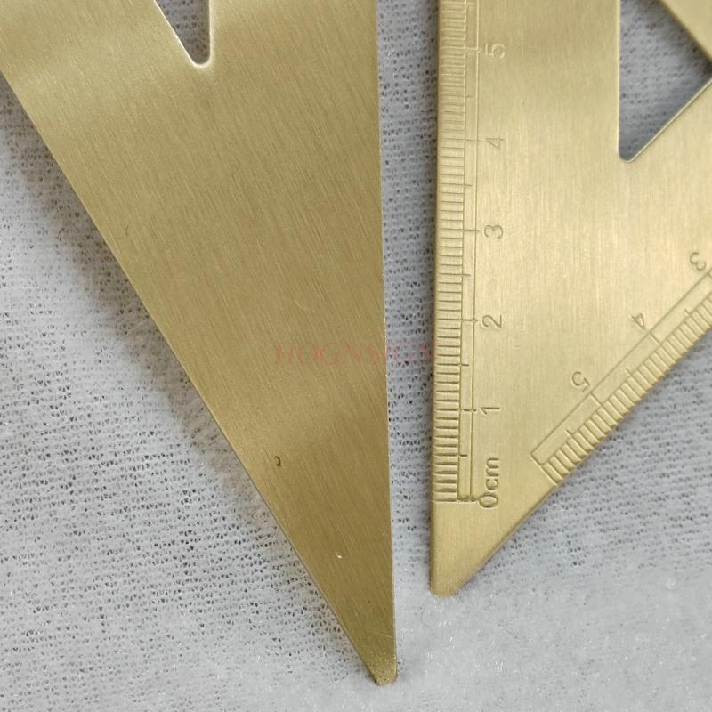 Retro Brass Metal Ruler Set Triangle Ruler Protractor Ruler