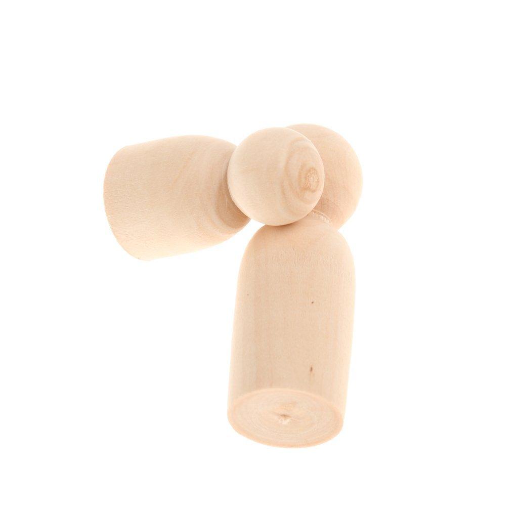 Family Peg Dolls Wooden Unpainted DIY Decor Wedding Cake Topper Home Ornament Kids Toys Crafts 5PCS/Set