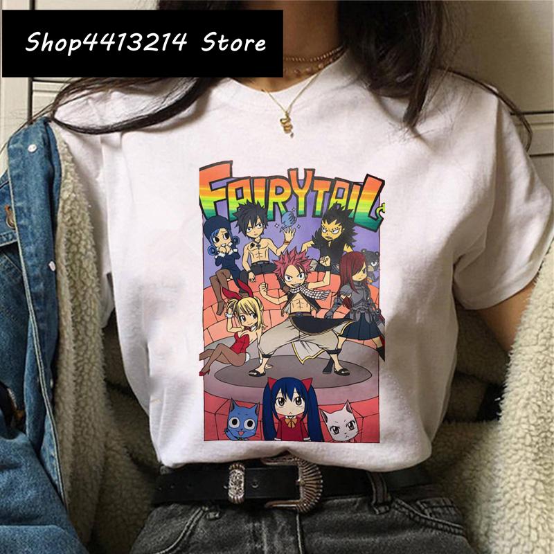 

Футболка Fairy Tail Женская Японское Аниме Новые Топы Футболка Кавайи Наз Грей Мультяшная Харадзюку Футболка Уличная Одежда Графические Футболки Женские S