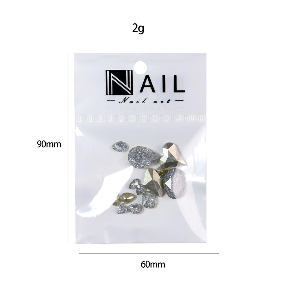 1 Pack Super Shiny Disco Diamond Silver Reflective Rhinestone Gems Nail Jewelry Nail Art Decoration