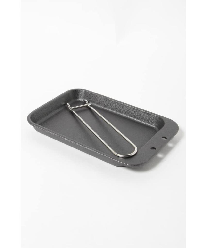CAPTAIN STAG Iron Plate Cast Compact Plate L Size No Seasoning Required Handle Included UM-2403 Black