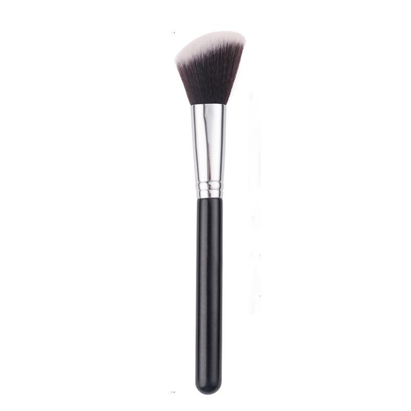 Large Flat & Angled Powder Brush with Soft Bristles for Foundation, Contour, and Blush