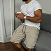 Men's Sports Shorts - Soft And Comfortable, With Elastic Waistband And Drawstring At The Waist.