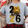 Hello 2026 Disco Ball New Year Tee Stylish NYE Outfit Unisex High Quality Cotton Crewneck Casual Style Regular Short Sleeve