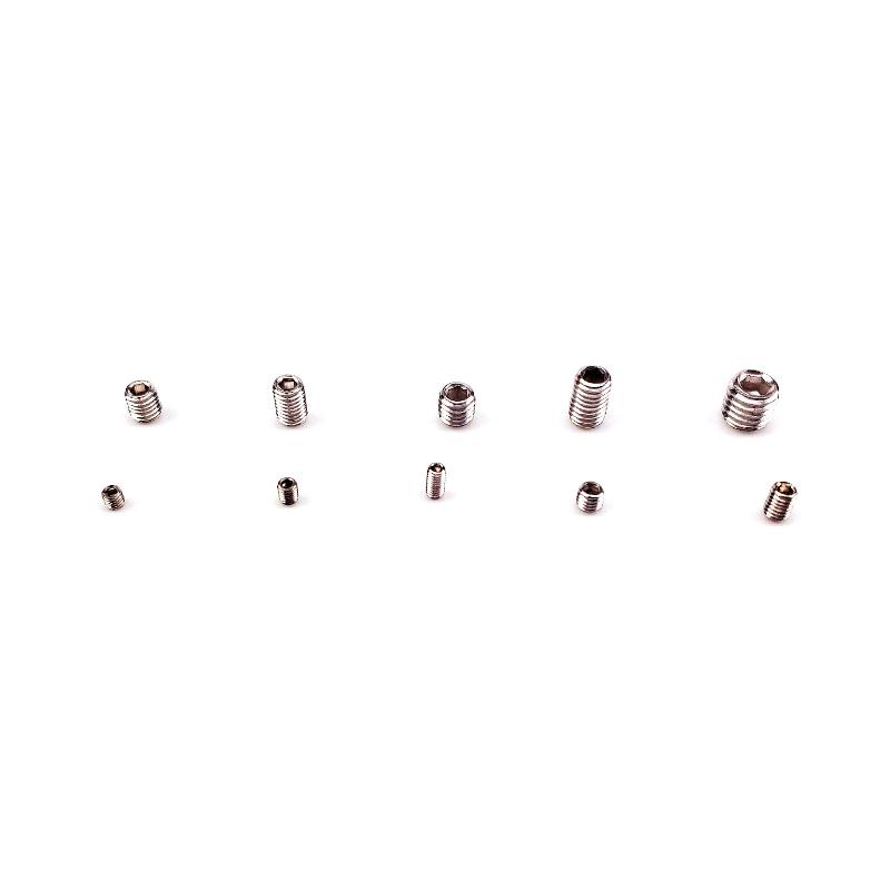 Stainless Steel Hex Socket Grub Screws 200pcs Set M3 M4 M5 M6 M8 With Cone Point Tapered End For Machinery