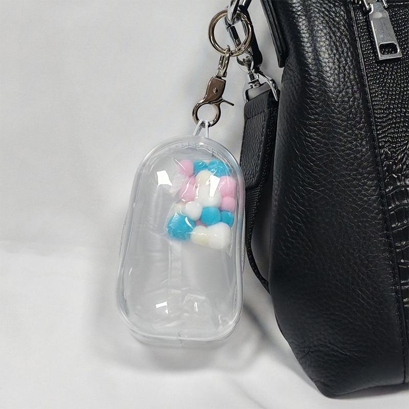 Οθόνη κούκλας Διαφανές κουτί αποθήκευσης Θήκη Mystery Box Τσάντα μπρελόκ Χαριτωμένη οργάνωση κούκλας τσάντας με βελούδινη θήκη για τη σκόνη