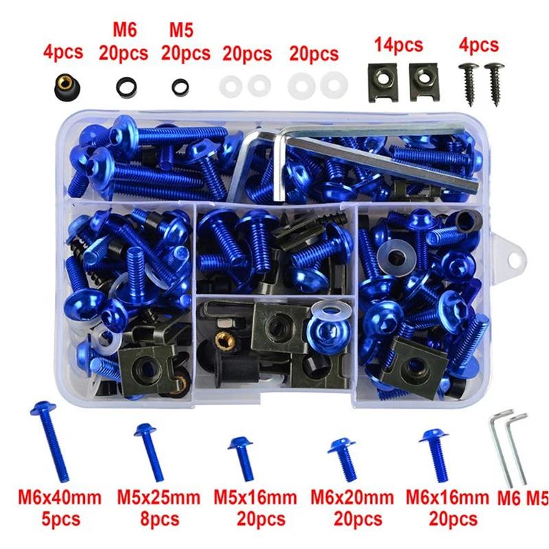 177pcs Screws Nut Motorcycle Alloy Fairing Bolt Screw Bolts Kit For Honda Kawasaki Yamaha Bmw Suzuki Dirt Bike Cbr600rr 900rr