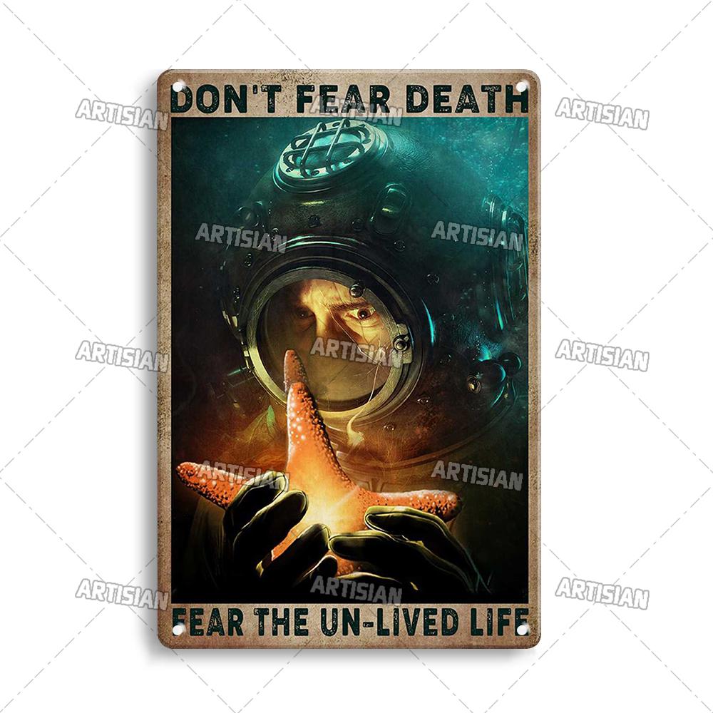 Artisian Swimming Metal Poster Diving Tin Sign Sport Decorative Plaque Ocean Wall Decor Garage Bar Pub Club Hotel Cafe Kitchen
