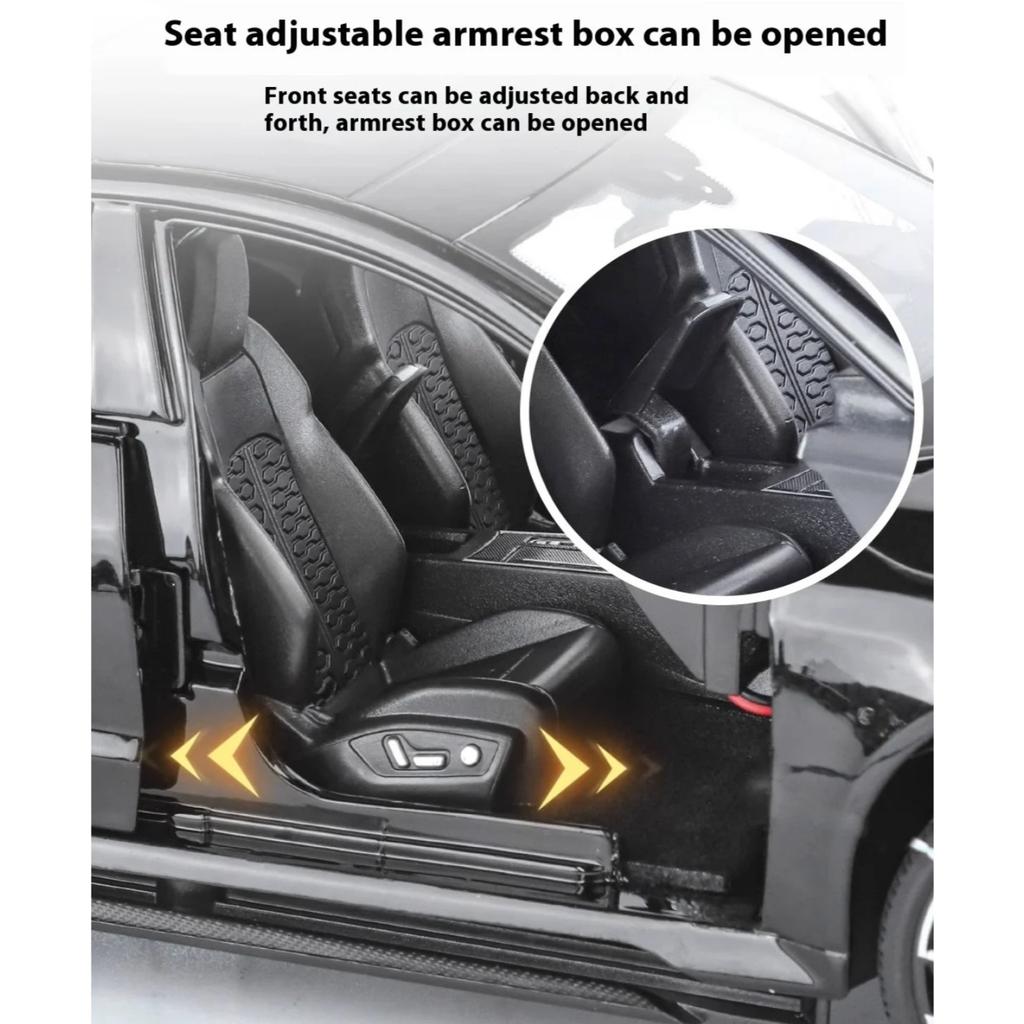 1/18 Scale RS7 Sportback Black Warrior Supercar Diecast Metal Alloy Model Car Remote Control Version Sound & Light Hobbies Collection