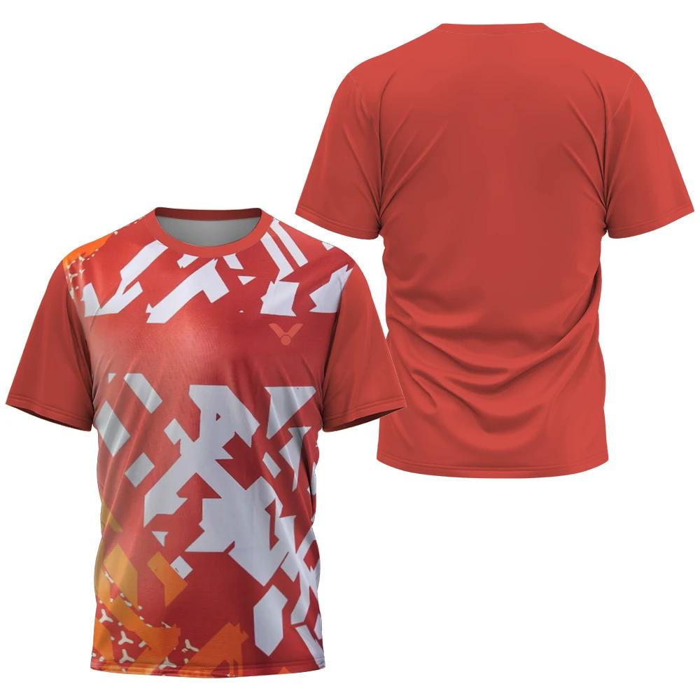Breathable Badminton Tennis T-shirt Men's Fashion Sportswear Top Men's Fitness Short Sleeve Outdoor Sportswear Football Shirt