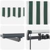 Retractable Awning Green and White 450 X 350 Cm