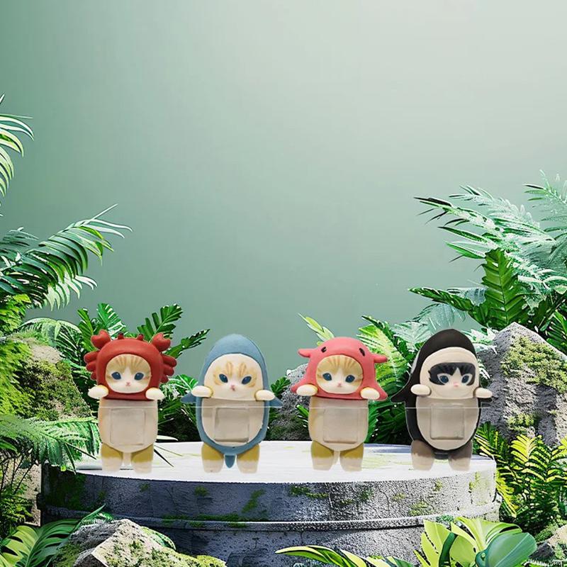 1/12Pcs Kawaii Cat Figurines Blind Box Action Figure Cute Doll Mystery Box Mobile Phone Car Decor Accessories Toys