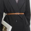 Women Belt Imitation Leather Adjustable Thin Waistband Solid Color Dresses Shirts Tops Waist Belt Versatile Fashion Accessory
