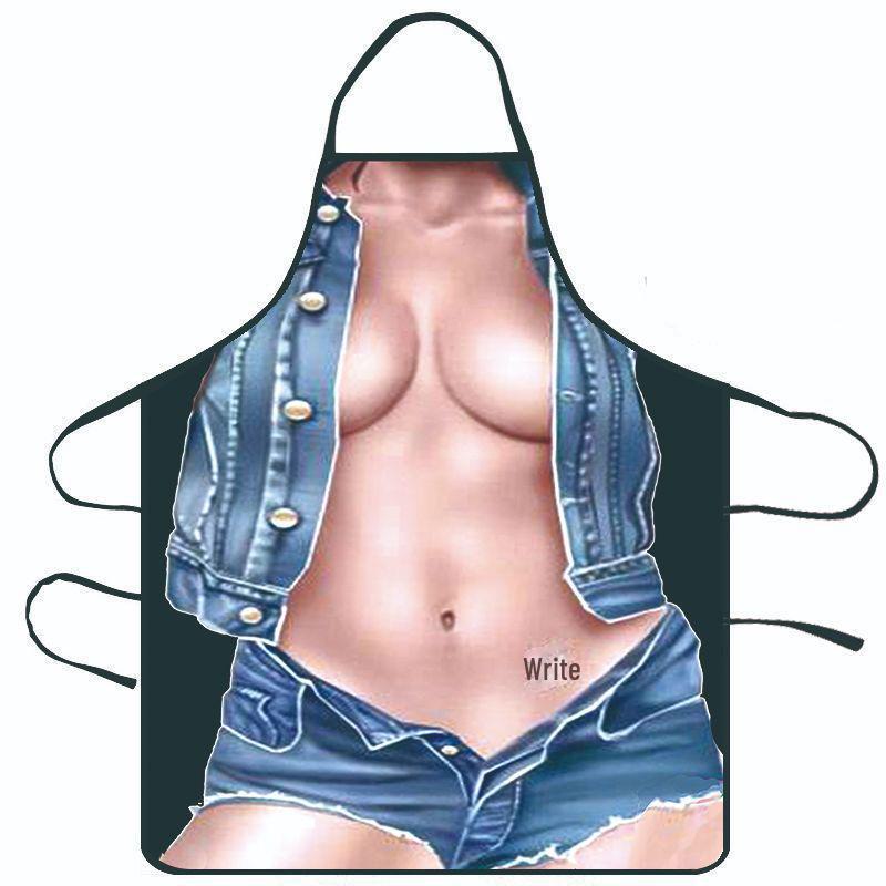 Delantal impermeable de dibujos animados: Diseño divertido y creativo de hombre musculoso