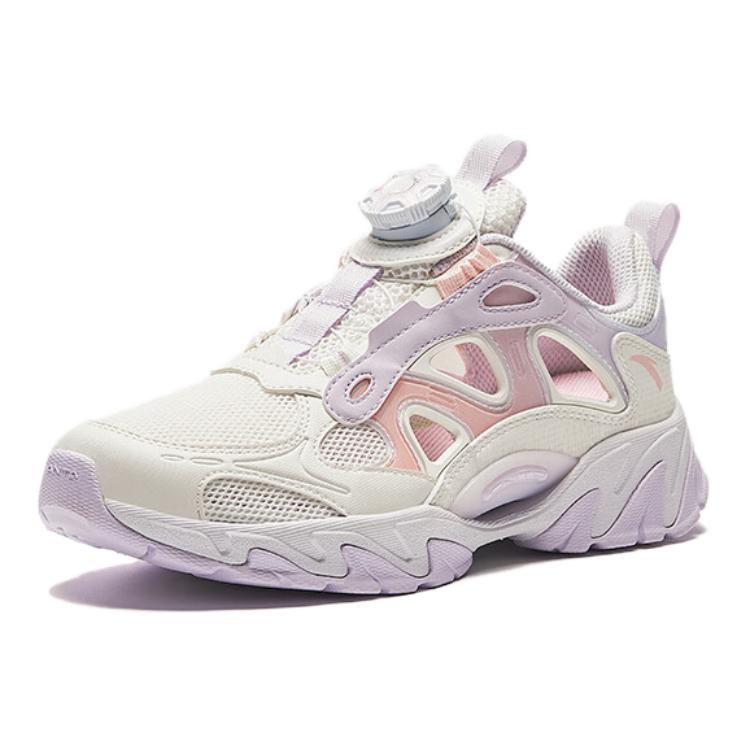 Anta Comfortable Versatile Non-Slip Wear-Resistant Kids Casual Shoes Kids Casual Shoes White Purple Pink 322426909-4