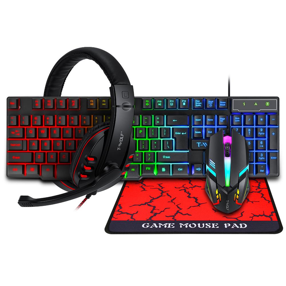 Clavier et souris de jeu à une main, clavier rétroéclairé arc-en-ciel à  sensation mécanique + souris de jeu RVB + convertisseur rétroéclairé par  LED pour Nintendo Switch/XboxOne/PS4/PS3/PC (noir) : : Informatique