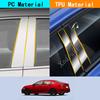Car TPU/Glossy Mirror Pillar Post Cover Door Trim Window Molding Sticker Accessories For Honda Civic 10th 2016 2017 2018-