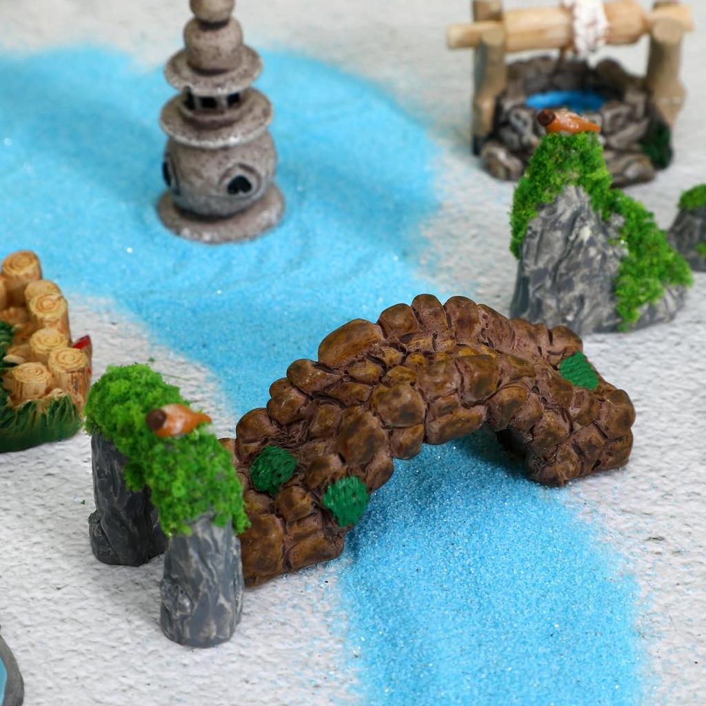 DEARMAMY Miniature Garden Decorations, Set of 15, Resin, Handmade Terrarium Ornaments, 1.93 x 0.87 x 0.87 inches, Micro Landscape, Dollhouse, Bonsai,