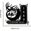 Custom Deer Mountain Metal Address Sign, Personalized Outdoor House Number Plaque, Unique Custom Housewarming Gift for Your Home Decor