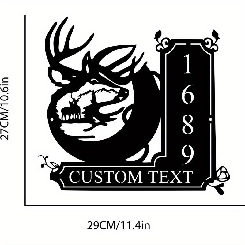 Custom Deer Mountain Metal Address Sign, Personalized Outdoor House Number Plaque, Unique Custom Housewarming Gift for Your Home Decor