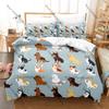 Hip Hop New Dog Three Piece Bedding Set Luxury Comforter Set with Queen King Size Including Anime  Animal Pillowcase