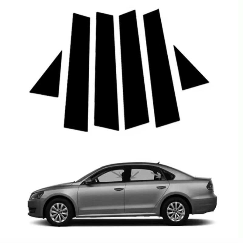 6 Stück Türfenster-Säulenabdeckungen für Volkswagen Passat B7 2011 2012 2013 2014 -2018 Zierleistenabdeckungssatz Dekoratives Zubehör