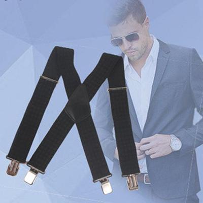 Bretelle regolabili da uomo con cinturino per reggicalze elastico nero